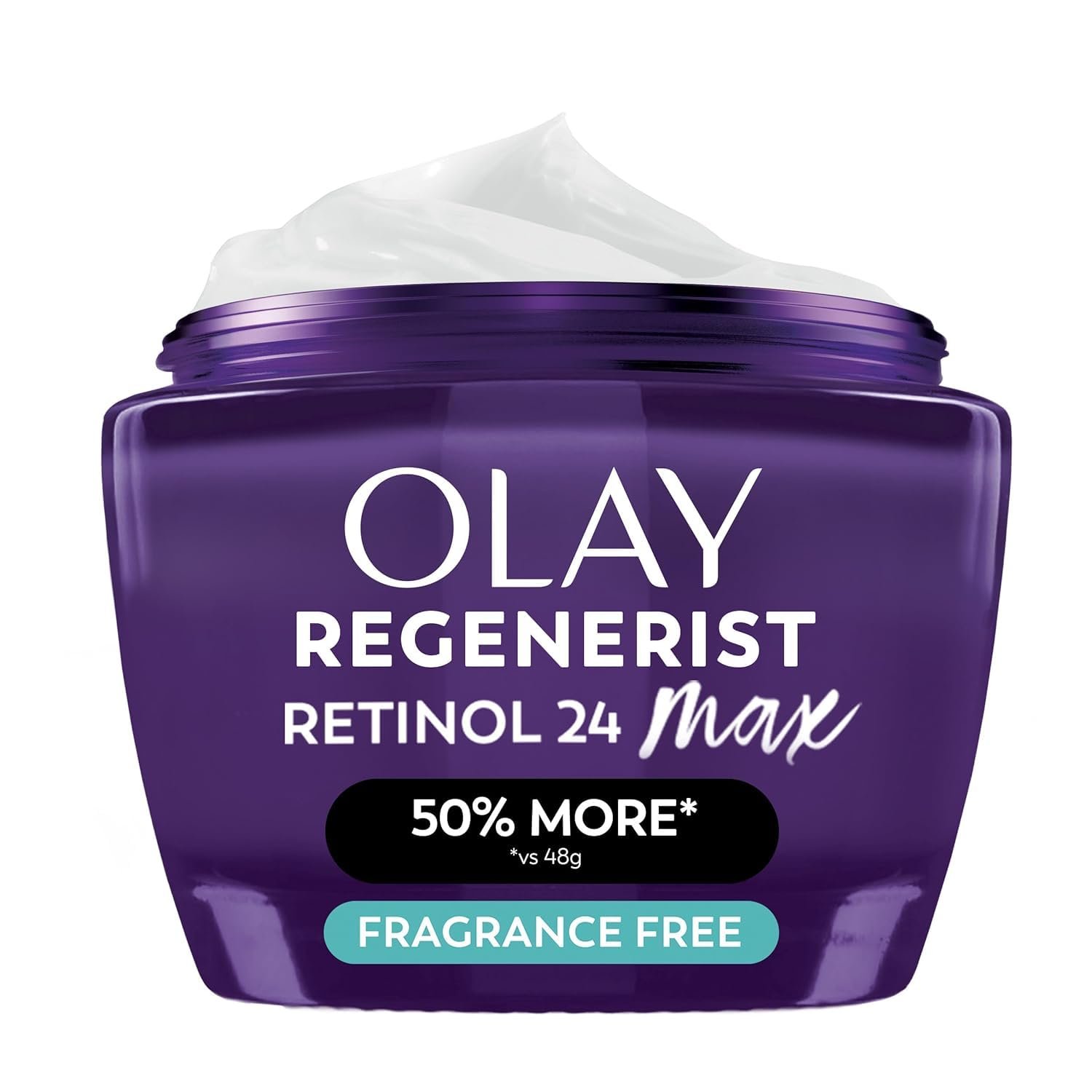 611xCptrrrL._SL1500_.jpg Olay Retinol Night Cream for Women, MAX, Anti-Aging Face Mousturizer, Fragrance-Free, Non Greasy - Anti-Wrinkle, Smooth Fine Lines, Hydrating Skin Care - Triple Collagen Cream, Niacinamide, 2.6oz - Image 1