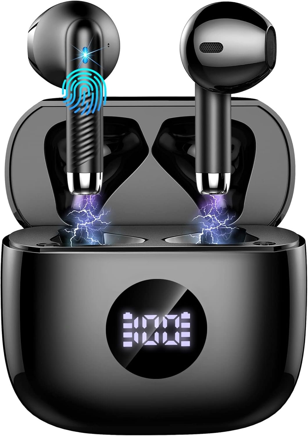 614gb9uXQuL._AC_SL1500_.jpg Wireless Earbuds, Bluetooth 5.4 Ear Buds LED Power Display Headphones Bass Stereo, Bluetooth Earbuds in-Ear Noise Cancelling Mic, 40H Playback Mini Case IP7 Waterproof Sports Earphones for Android iOS - Image 1