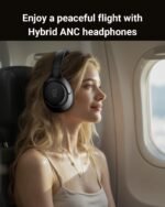 wegear Hybrid Active Noise Cancelling Headphones, Wireless ANC Bluetooth 5.4 Over Ear Headphones, Clear Calls, Deep Bass, 60H Playtime, Comfort Fit, Foldable Headset for Gym Travel Office Home Black - Image 7