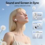 Wireless Earbuds, Bluetooth 5.4 Headphones HiFi Stereo with 4 HD Mic, 50H Playtime Bluetooth Earbuds with Dual LED Display, IPX7 Waterproof Wireless Earphones, Touch Control Ear Buds,USB-C,White - Image 3