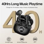 Adaptive Hybrid Active Noise Canceling 2026 Wireless Earbuds, 6 Mics ENC Clear Call Ear Buds, Hi-Res Audio Deep Bass Bluetooth 5.4 Headphones, 40H Playtime, LED, for Sports Running Gym Workout, Black - Image 3