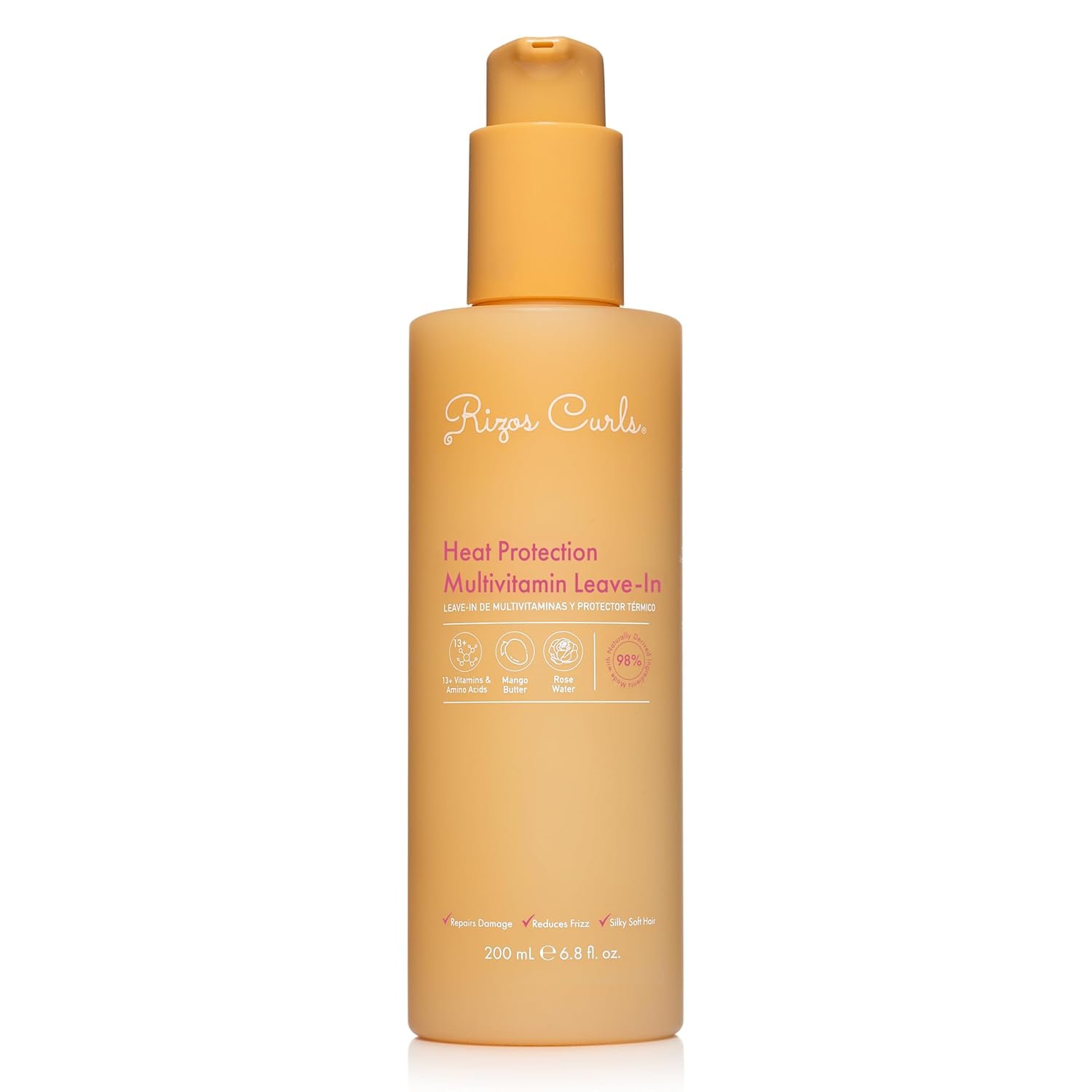 61B1L7gb1YL._SL1500_.jpg Rizos Curls Multivitamin Leave-In Heat Protection Up to 450°F – Strengthen, Repair & Add Shine to Straight, Wavy, Curly, Coily Hair Types 1a–4c – Sulfate & Paraben Free - Image 1