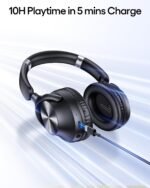 TAGRY Hybrid Active Noise Cancelling Bluetooth Headphones 100H Playtime Wireless Over Ear Headphone with Fast Charging Hi-Res Audio Headsets Comfort Earcups for Commute Travel Office Phone PC Black - Image 5