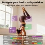 MorePro Health Fitness Tracker for Women Men, 24/7 Heart Rate Blood Pressure & Oxygen Monitoring, Sleep Tracker, 100+ Sport Modes Smart Watch, IP68 Waterproof, 2 Bands, Compatible Android iOS - Image 3