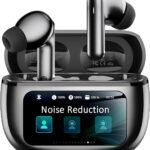 Wireless Earbuds with Smart Touchscreen Case, Bluetooth 6.0 Ear Buds with AI Noise Cancelling Calls, 40H Playtime Stereo Headphones, IPX7 Waterproof Earbuds for Workout, Travel, iPhone, Android, Black