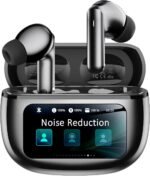 Wireless Earbuds with Smart Touchscreen Case, Bluetooth 6.0 Ear Buds with AI Noise Cancelling Calls, 40H Playtime Stereo Headphones, IPX7 Waterproof Earbuds for Workout, Travel, iPhone, Android, Black