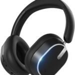 Hybrid Active Noise Cancelling Bluetooth Headphones, Over Ear Wireless Headphones with 120H Playtime, Hi-Res Audio, Deep Bass, Memory Foam Ear Cups for Home Office Travel