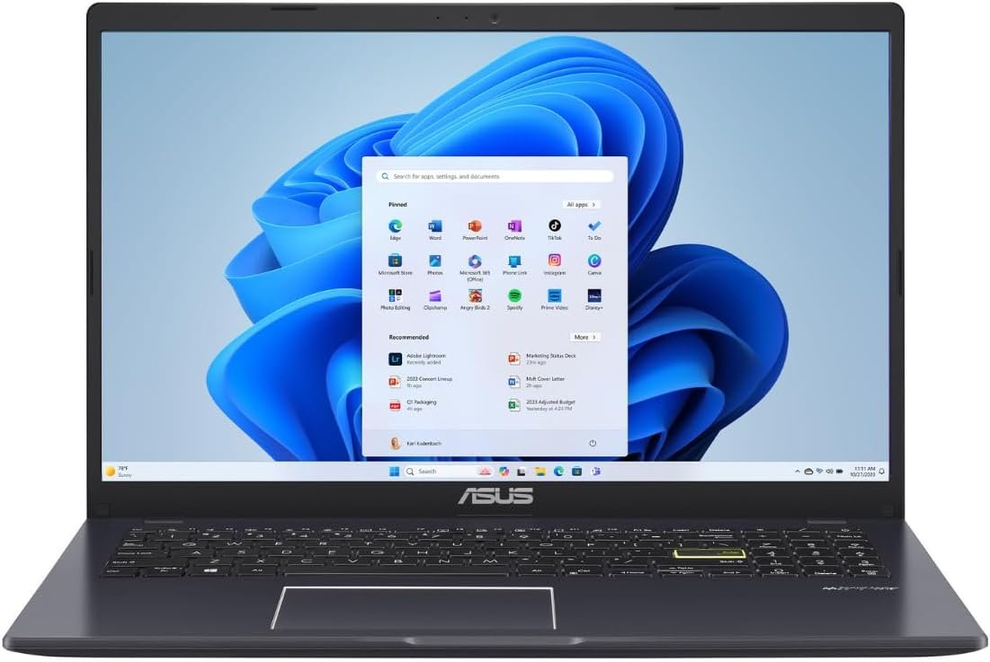61KZBt8QeGL._AC_SL1200_.jpg ASUS 15.6” Vivobook Go Slim Laptop, Thin & Portable for Student Study, Intel Dual Core N4500, 4GB RAM, 128GB SSD, Windows 11, Star Black, L510KA-ES04 - Image 1