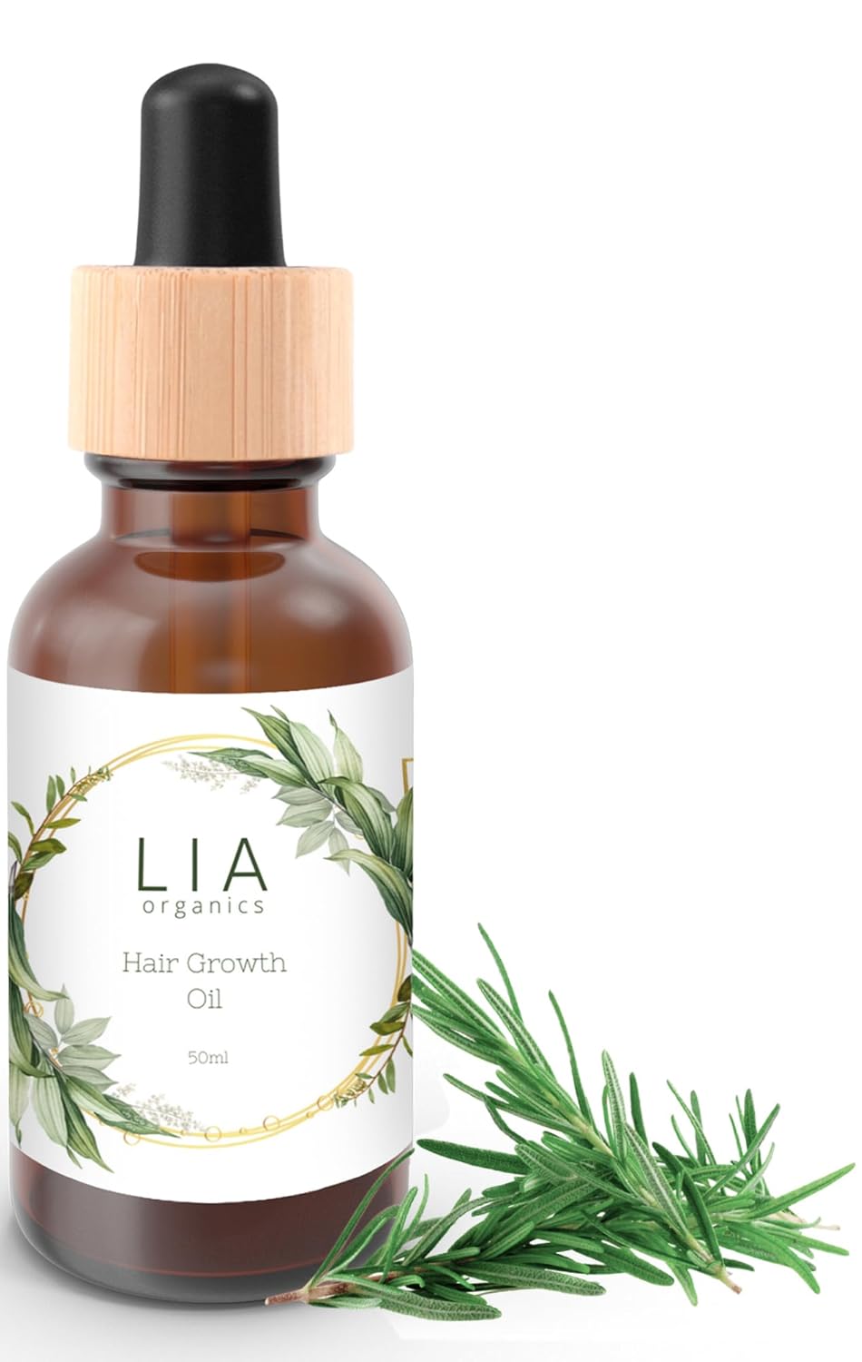 61YeMTXiVML._SL1500_.jpg Lia Organics Hair Growth Oil - Organic, Vegan, cruelty free - Rosemary oil, castor oil, pumpkin seed oil, amla oil etc. For thick healthy hair, 1.70 Fl Oz (Pack of 1) - Image 1