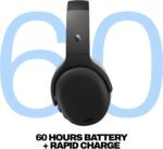 Skullcandy Crusher ANC 2 Wireless Over-Ear Bluetooth Headphones with Multi-Sensory Bass, Active Noise Cancelling, Up to 60 Hours Battery, Microphone for iPhone Android - Black/Asphalt - Image 3