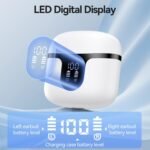Wireless Earbuds, Bluetooth 5.4 Headphones HiFi Stereo with 4 HD Mic, 50H Playtime Bluetooth Earbuds with Dual LED Display, IPX7 Waterproof Wireless Earphones, Touch Control Ear Buds,USB-C,White - Image 5