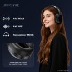 Hybrid Active Noise Cancelling Headphones, Bluetooth 6.0 Over Ear Headphones,120H Battery Fast Charging, Hi-Res Audio, Transparency Mode, Deep Bass, Memory Foam Comfort Fit for Travel Office Home - Image 4