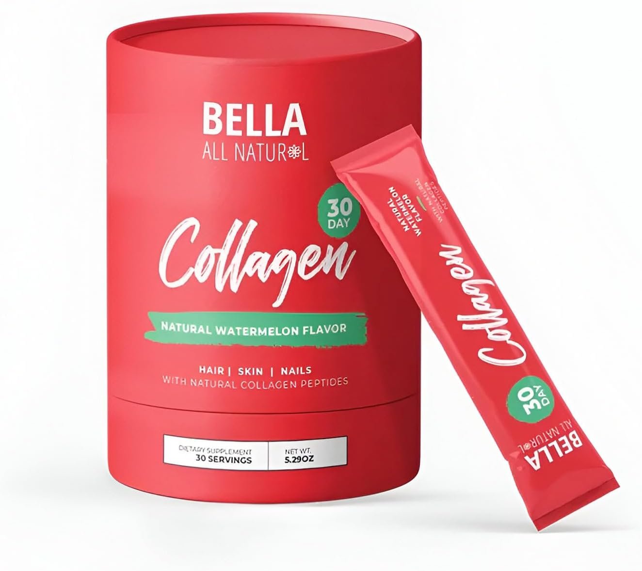 61op4IONZqL._AC_SL1500_.jpg Bella All Natural Watermelon Collagen Powder - Image 1