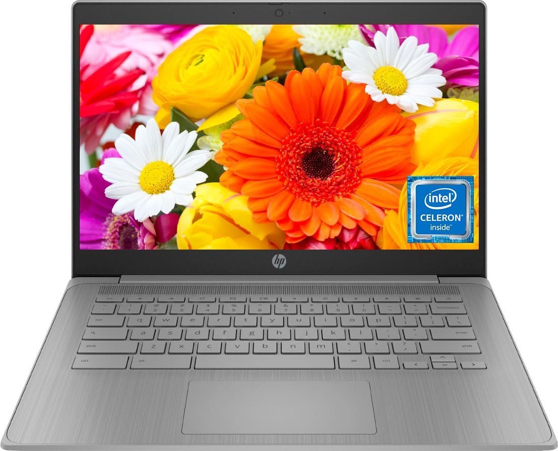 61s595ANBTL._AC_SL1113_.jpg HP 14" HD Chromebook Laptop for Students, Intel Quad-Core N4120(> N4020), 4GB RAM, 64GB eMMC, WiFi, Webcam, HDMI, USB-A&C, 14 Hours Battery life, ZOOM, Chrome OS, CUE Accessories - Image 1