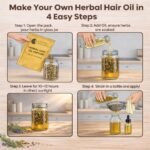 CARMEL ORGANICS Herbal Hair Oil Mix | 21 Herbs For Hair Growth | DIY Oil Infusion | Contains Bhringraj, Fenugreek, Rosemary, Hibiscus and more, No Added Preservatives & Additives, Non GMO - Image 4