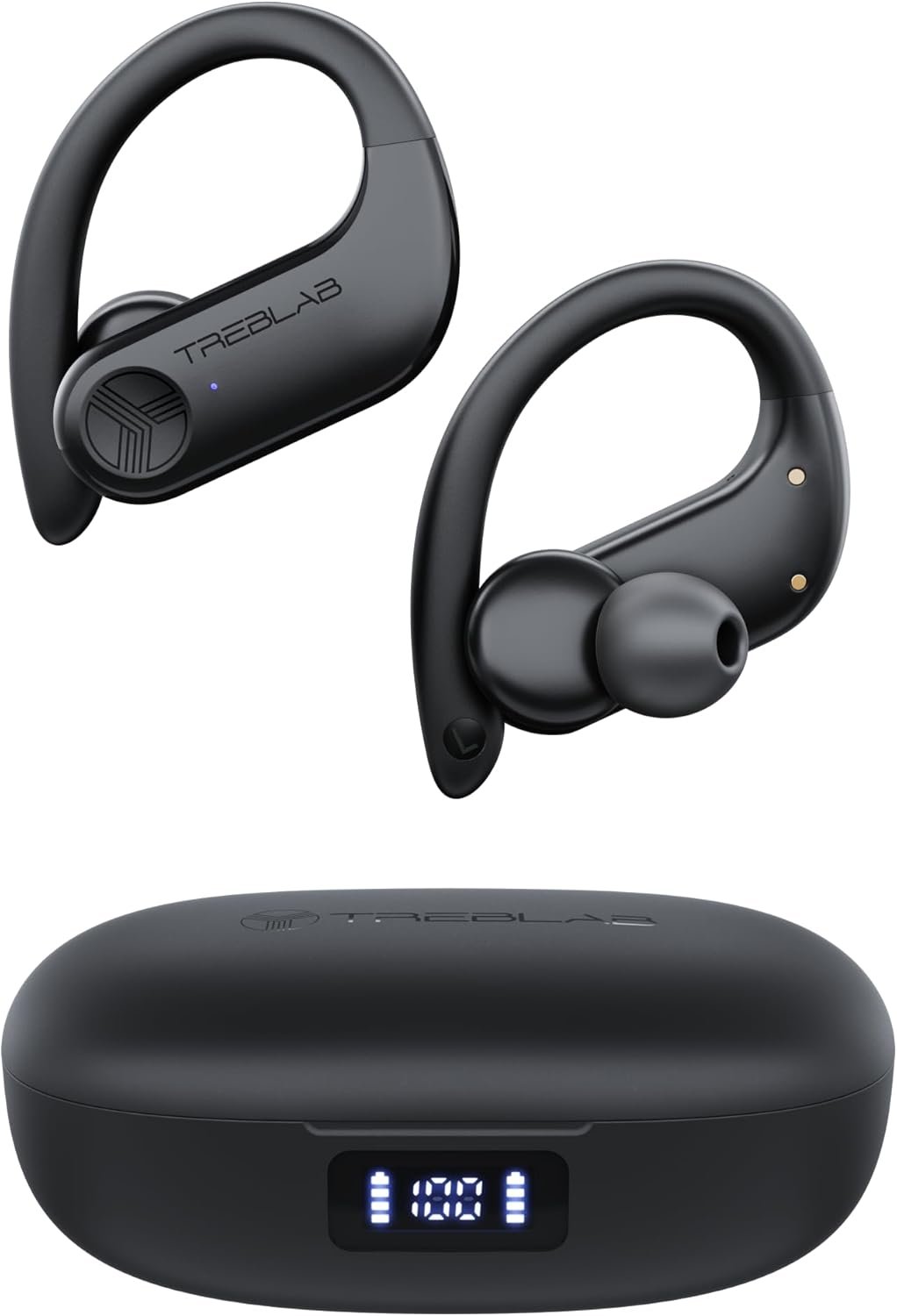 61yG1p460uL._AC_SL1500_.jpg TREBLAB X3 Pro - Sports Wireless Ear Buds Bluetooth - Comfortable Workout Headphones with Secure Ear Hooks, 12H Long Battery Life, IPX5 Sweatproof Earphones, Noise Isolation Over Ear Earbuds - Image 1