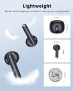 Wireless Earbuds, 2026 Bluetooth 5.4 Headphones Bass Stereo Ear Buds with Noise Cancelling Mic, LED Display in Ear Earphones 50H Playtime Ear Buds, IP7 Waterproof for Laptop Pad Phones, Pure Black - Image 6