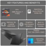 Lenovo V-Series V15 Business Laptop, 15.6" FHD Display, AMD Ryzen 7 7730U, 16GB RAM, 512GB SSD, Numeric Keypad, HDMI, RJ45, Webcam, Wi-Fi, Windows 11 Pro, Black - Image 4