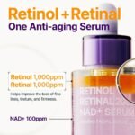 PURITO Retinol 0.1% + Retinal 0.1% Anti-Aging Facial Serum | for Wrinkles, Fine Lines & Firmer Skin | Dual Retinoids with NAD+, Improve Elasticity & Skin Texture | Korean Skincare, 30mL 1.01 fl.oz - Image 3