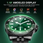 Luxury Smart Watch with Bluetooth Calls, Heart Rate/SpO2/Blood Pressure/Sleep Monitor, 1.19-inch AMOLED Display, 107 Sports Fitness Tracker, Round Business Watch Compatible Android and iOS, 44mm Black - Image 7