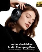 Active Noise Cancelling Headphones,120H Playtime Bluetooth 6.0 Over Ear Headphones with Hi-Res Audio & 5-Mic ENC Calls, 360° Surround Sound Wireless Headphones Foldable Headset for Travel - Image 3