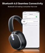 Hybrid Active Noise Cancelling Headphones, 120H Playtime Bluetooth Over Ear Headphones, Bluetooth 6.0 Wireless Headset with Display, 6 ENC Mic, Hi-Res Audio, Transparency Mode for Travel Game Black - Image 9