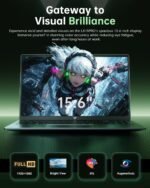2026 AMD Gaming Laptop with Ryzen 7 5700U Processor(8C/16T, Up to 4.3GHz), AMD Radeon™ Graphics, 16GB RAM 512GB NVMe SSD, 15.6“ FHD Display Laptop with BK, WiFi 6, HDMI, Type-C, Webcam Cover Slide - Image 5