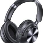 TAGRY Hybrid Active Noise Cancelling Bluetooth Headphones 100H Playtime Wireless Over Ear Headphone with Fast Charging Hi-Res Audio Headsets Comfort Earcups for Commute Travel Office Phone PC Black