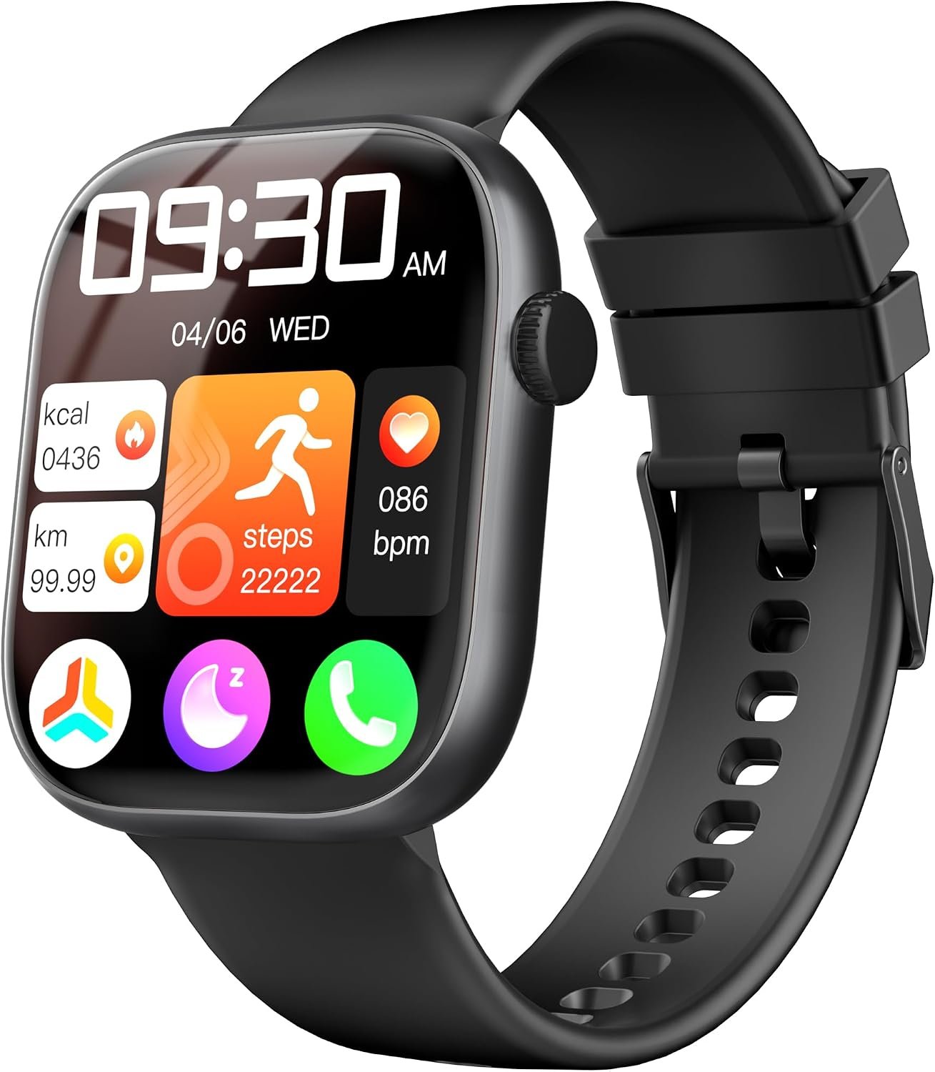 712bQdkCpaL._AC_SL1500_.jpg Smart Watch for Women Men, Fitness and Sleep Trackers with 1.83" HD Touchscreen, Bluetooth Calling Smartwatch for Android/iOS, IP67 Waterproof Multi-Sport Modes Pedometer, Jet Black - Image 1