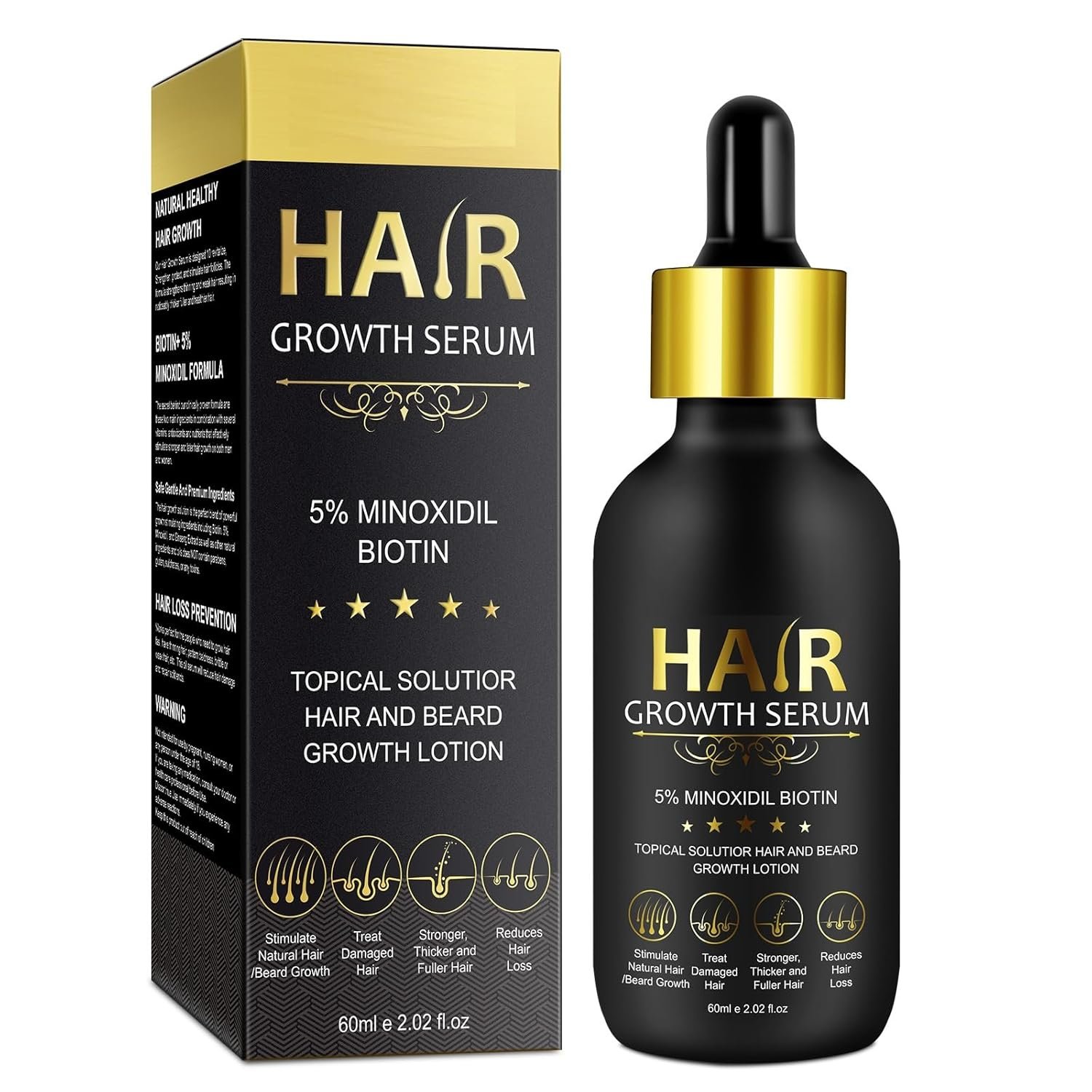 716uGi87S5L._SL1500_.jpg 5% Minoxidil Hair Growth Serum for Men & Women - for Stronger Thicker Longer, Hair Regrowth Treatment- 2.02 oz - Image 1