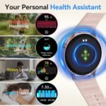 Fitpolo Smart Watch for Women,1.3" AMOLED Touchscreen Fitness Tracker, Make/Answer Calls, Heart Rate SpO2 Monitor, 3ATM Waterproof, Sleep & Activity Tracking Smartwatch for Android Phones iPhone - Image 4