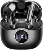 Adaptive Hybrid Active Noise Canceling 2026 Wireless Earbuds, 6 Mics ENC Clear Call Ear Buds, Hi-Res Audio Deep Bass Bluetooth 5.4 Headphones, 40H Playtime, LED, for Sports Running Gym Workout, Black