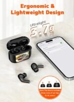 Wireless Earbuds, Bluetooth 5.4 Ear Buds, ENC Noise Cancelling Headphones with 48H Playtime, Bass Stereo Sound, Compatible with iPhone Air/17/16/15/14/Android, Pad - Black - Image 5