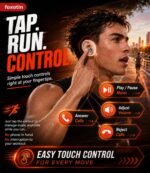 foxotin Wireless Earbuds, Bluetooth 5.4 Headphones with 48H Playback & Dual LED Display, IP7 Waterproof in-Ear Earphones with Noise Cancelling Mic, Deep Bass Stereo, Touch Control for Sports, Black - Image 8