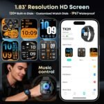 Smart Watch for Men, 120+ Sports Modes Smartwatch with 1.83" HD Touchsreen, Sleep Monitor, IP67 Waterproof, Bluetooth Call & Music Control Fitness Watch for iPhone/Android (Light Black) - Image 5