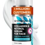 SimplyVital Collagen, Retinol & Hyaluronic Acid Serum - Anti-Aging Moisturizer for Face, Neck & Décolleté - Deep Moisturizing Skin Care Complex - Hydrating Facial Serum for Women, 1 fl.oz