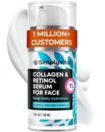 SimplyVital Collagen, Retinol & Hyaluronic Acid Serum - Anti-Aging Moisturizer for Face, Neck & Décolleté - Deep Moisturizing Skin Care Complex - Hydrating Facial Serum for Women, 1 fl.oz