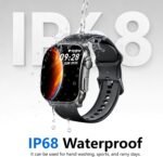 Smart Watch, 2.01" AMOLED Curved HD Full Touch Screen, Compatible with iOS & Android for Daily Workout Business Gift, Fitness Tracker with 24/7 Heart Rate/Sleep Monitor, IP68 Waterproof Watch Black - Image 7