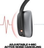 Skullcandy Crusher ANC 2 Wireless Over-Ear Bluetooth Headphones with Multi-Sensory Bass, Active Noise Cancelling, Up to 60 Hours Battery, Microphone for iPhone Android - Black/Asphalt - Image 4