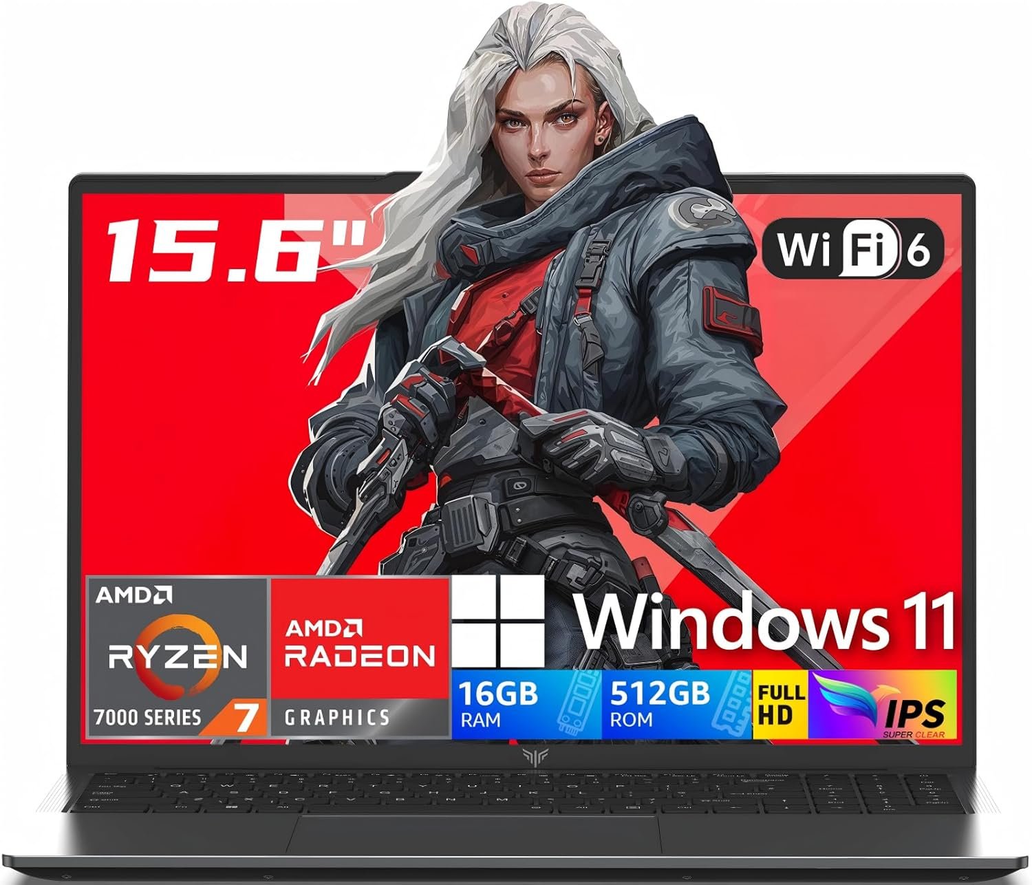 71KIqSLH7oL._AC_SL1500_.jpg 2026 AMD Gaming Laptop with Ryzen 7 5700U Processor(8C/16T, Up to 4.3GHz), AMD Radeon™ Graphics, 16GB RAM 512GB NVMe SSD, 15.6“ FHD Display Laptop with BK, WiFi 6, HDMI, Type-C, Webcam Cover Slide - Image 1