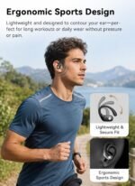 jaddsa Wireless Earbuds, Bluetooth 5.4 Sport Headphones with Smart Charging Case, ENC Noise Cancelling, Ear Buds with IPX7 Waterproof & Bass Stereo Sound for iOS, Android – Mattle Black - Image 6
