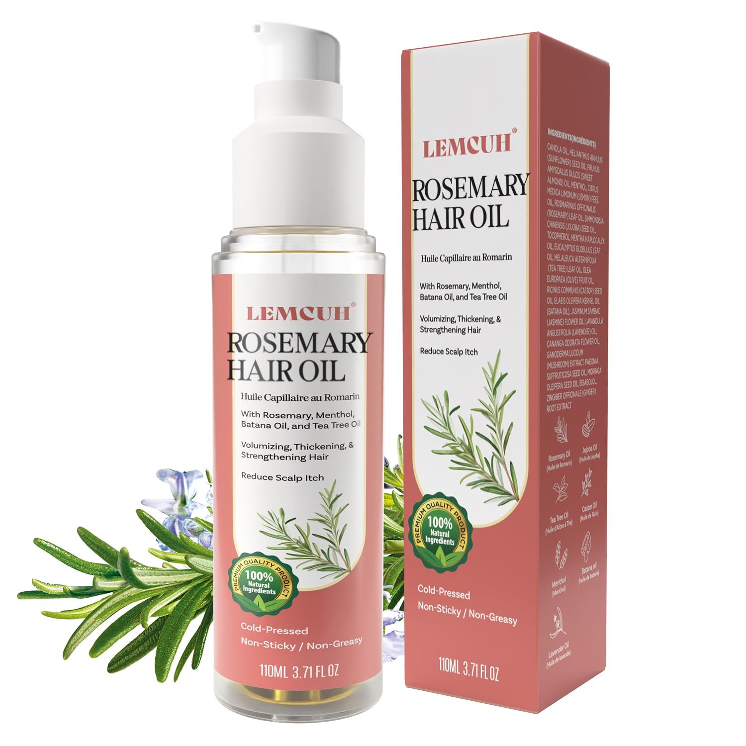 71QEdr9IhNL._SL1500_.jpg Hair Growth Serum Oil for Women, 100% Vegan Herbal Extracts, Follicle Activating Scalp Serum, Root Revive for Thicker Fuller Hair, Hair Loss, Shedding, Dry & Damaged Hair Treatment, 3.7 fl oz - Image 1