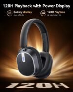 Hybrid Active Noise Cancelling Headphones, 120H Playtime Bluetooth Over Ear Headphones, Bluetooth 6.0 Wireless Headset with Display, 6 ENC Mic, Hi-Res Audio, Transparency Mode for Travel Game Black - Image 4