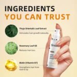 Hair Growth Spray –Biotin & Rosemary oil -Multi-Effect Scalp Treatment for Thinning Hair – With Ginseng & Arborvitae for Strengthening & Shine – 60ml per Bottle - Image 3