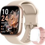 Smart Watch 2026 Upgrade for Women Men Android & iPhone [2 Bands, 44mm case, 1.83''], Alexa Built-in, Make/Answer Call, HR SpO2 Sleep Stress Monitor Fitness Tracker, IP68 Waterproof Step Counter Watch