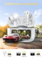 Bucephalus Wireless Earbuds, Bluetooth 5.4 Ear Buds with Smart Touchscreen Case & Noise Cancelling, 48H Playtime, Bass Stereo Sound, Compatible with iPhone/Android, Pad - Pearl White - Image 4