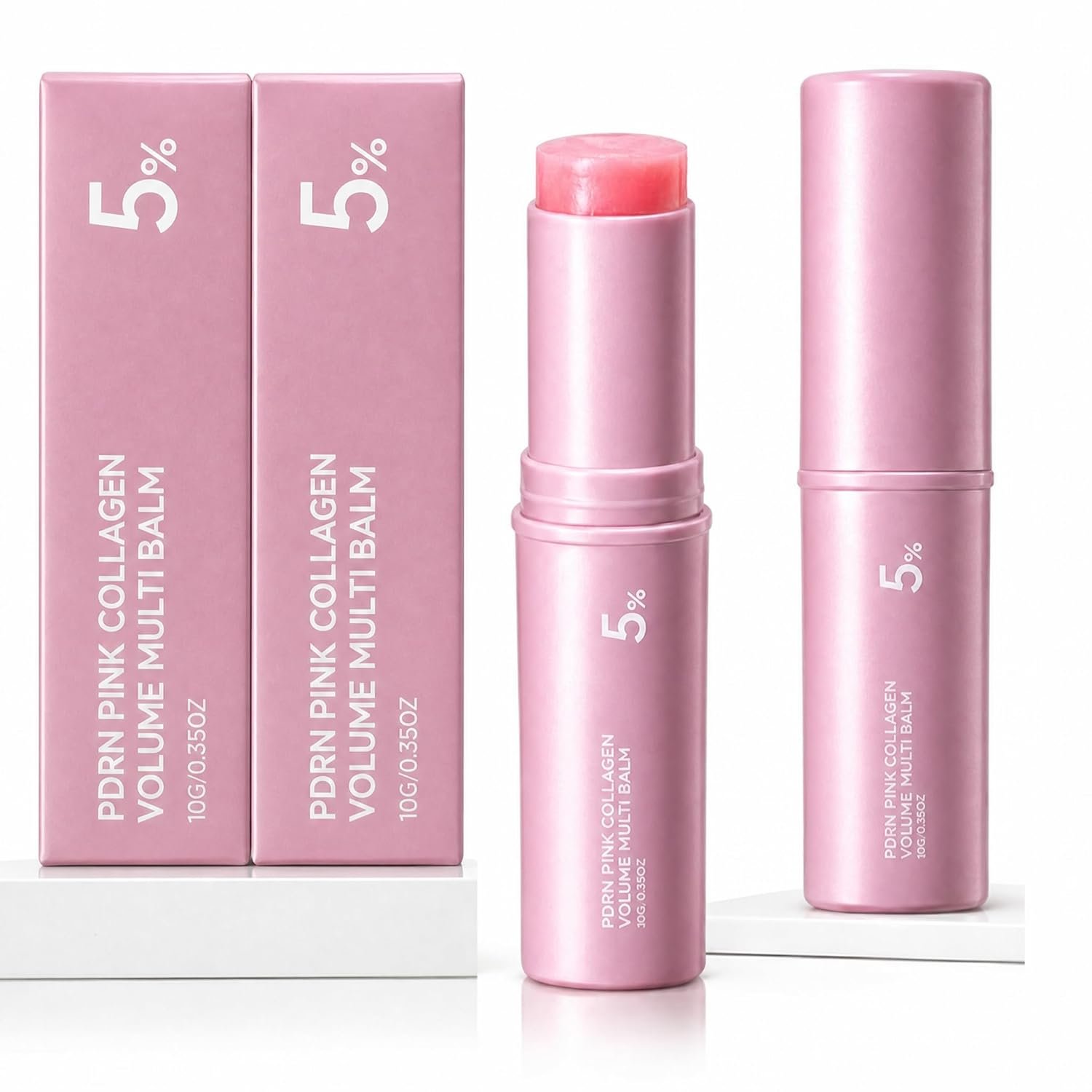 71eHloxSY1L._SL1500_.jpg 2PCS PDRN Pink Collagen Volume Multi Balm Stick Collagen Wrinkle Stick Face & Body Balm for Under-Eyes, Neck, Forehead, Smile Lines, Lips | Plumping, Radiance - Image 1