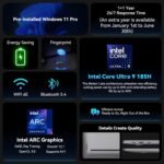 GEEKOM GeekBook X16 Pro 2.8 lbs Laptop, 16" IPS 2.5K 16:10 Laptop Computer, Ultra 9 185H, 32GB LPDDR5x 7500MHz RAM 2TB SSD, Up to 17 Hour, USB4, Fingerprint, Dual Fan, Copilot, Windows 11 Pro - Image 2