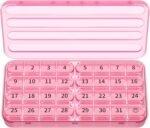 Zoksi Monthly Pill Organizer 1 Time a Day, 30 Day Pill Box Organizer Once a Day, One Month Large Pill Case for Travel, 31 Day Daily Medcine Container for Vitamins, Supplement & Medication (Pink)