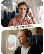 acer Wireless Bluetooth Headphones, 70 Hours Playtime, Foldable Over-Ear Headphones with 40mm Drivers, Memory Foam Earpads, Multipoint Bluetooth 6.0 for Travel, Home, Office, Black - Image 6